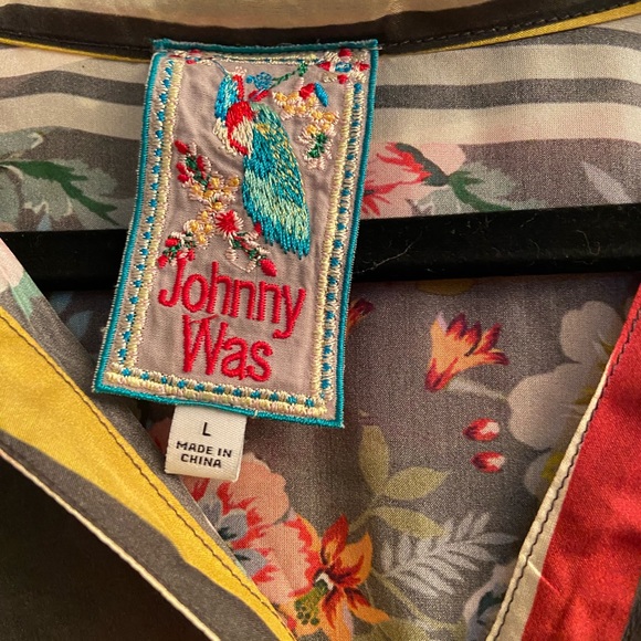 Johnny Was Silk Shirt Size L - Picture 2 of 5